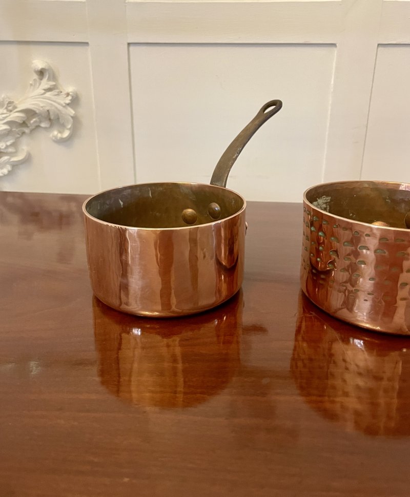Three Antique Victorian Copper Pans - Image 5